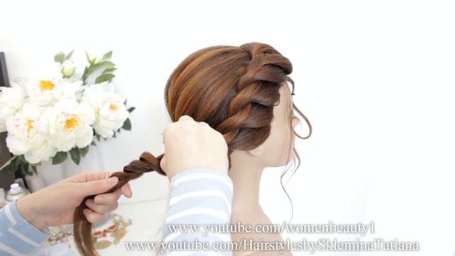 Прическа на средние и длинные волосы || Красивая прическа || Укладка волос || Низкий пучок смотреть онлайн