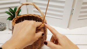 Корзина из бумажной лозы / Основные принципы плетения / Ручка корзины
