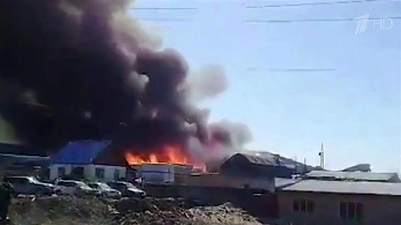 В Красноярском крае потушен крупный пожар на лесоперерабатывающем комбинате