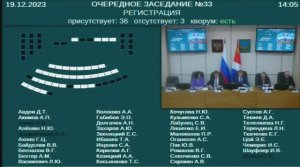 Заседание Законодательного Собрания Приморского края №33 19.12.2023