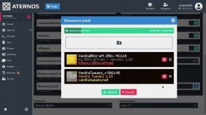 Как загрузить пакет ресурсов на сервер Aternos