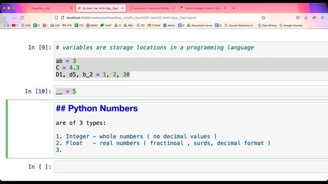 Day 2 | Python Numbers, Operators In Python, Arithmetic Operators, Variables In Python