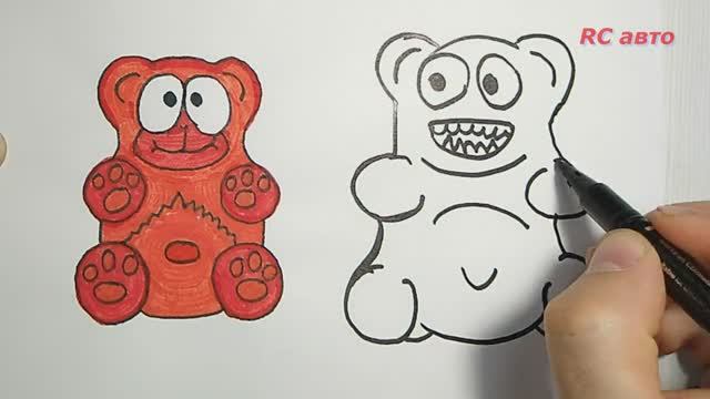 Как нарисовать медведя Валеру _ how to draw a Bear_ рисунки для срисовки