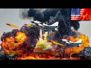 КИТАЙ нанес ракетный удар по базе США на ТАЙВАНЕ! Истребители J-20 уничтожили базу США!