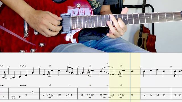NEW YEARS DAY - U2 David Howell The Edge: GUITAR cover solo  TAB