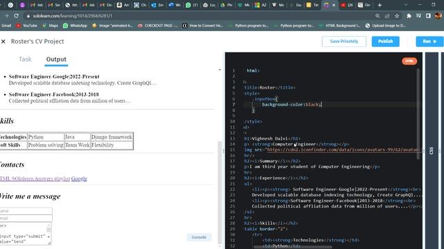 Blog Project: Contact Form + Code Repo |20.1 + 20.2|HTML Basics|SOLOLEARN Answer