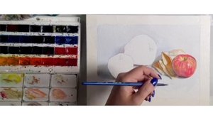 Как нарисовать яблоки акварелью