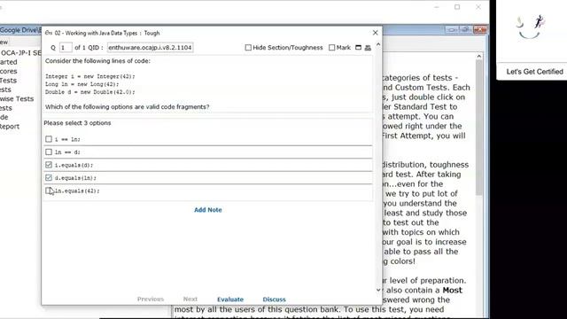 Java Wrappers and == versus equals(). (enthuware.ocajp.i.v8.2.1104) смотреть онлайн
