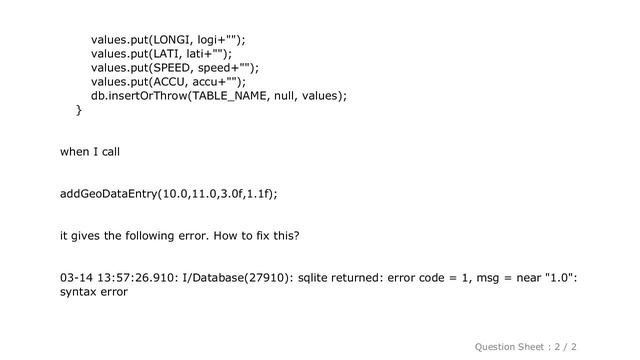 Android : How to insert double and float values to sqlite? смотреть онлайн