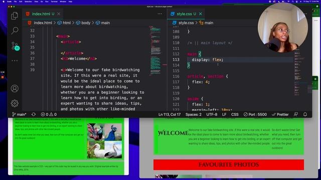 ??? Structuring a Page of Content Project (HTML Layout)