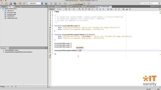Getting Started with PHP - Lesson 9 | PHP Functions: Function Parameters