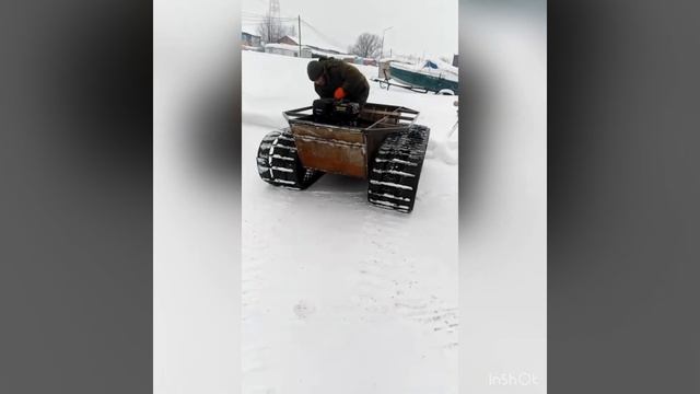 Самодельный гусеничный вездеход. Первый выезд смотреть онлайн