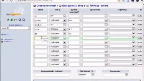 Создание базы данных для интернет магазина часть 2 php MySQL