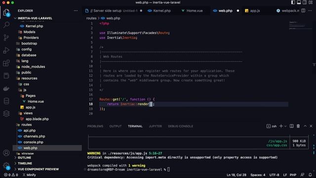 Laravel Vue and Inertia.js - Quick Project Setup
