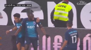 Seats thrown at Porto's Moussa Marega after player suffers apparent racist abuse