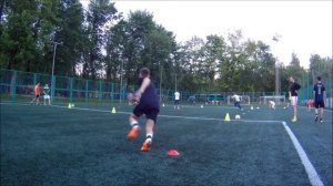 Футбольная тренировка. Челночный бег, развитие быстроты. Football training. Speed