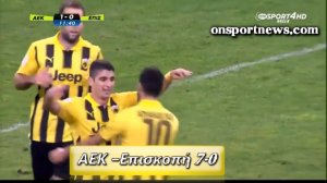 onsportnews.com - ΑΕΚ – Επισκοπή 7-0  Χόρευε στη βροχή