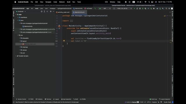 How to create typing animation | Android | Kotlin