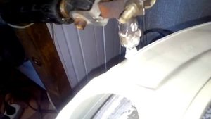 Ремонт бака стиральной машины индезит на самодельной приспособе.