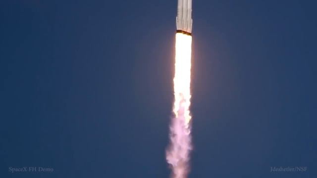 Запуск ракеты Falcon Heavy в высококачественном slow-mo: уникальная съемка смотреть онлайн