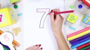 Numeral 7. Study the numeral seven, educational video