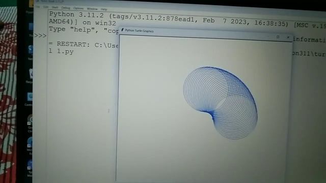 slinky pattern in python idle || with turtle module ??