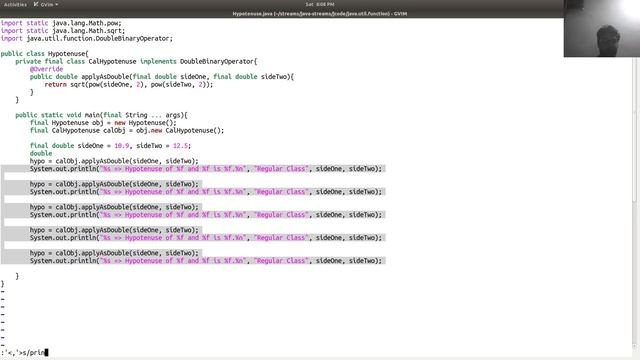 Use DoubleBinaryOperator to calculate Hypotenuse in modern java