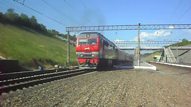 Тепловоз ТЭП70БС-179. Отправление. смотреть онлайн