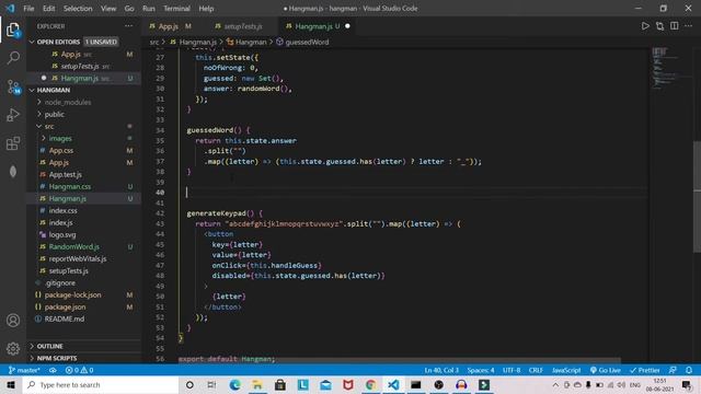 Build Hangman Game in React JS | React JS Beginner Project