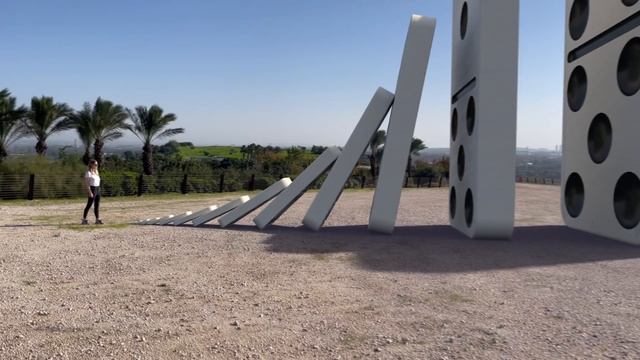 BIG DOMINO VS CAR - Domino Effect V24 The Largest Domino Simulation On Real Footage