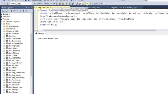 MS SQL tutorial on inserting missing data into table смотреть онлайн