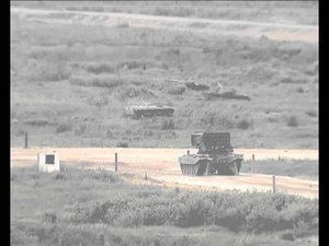 Залп тяжелой огнеметной системы ТОС-1А «Солнцепек»