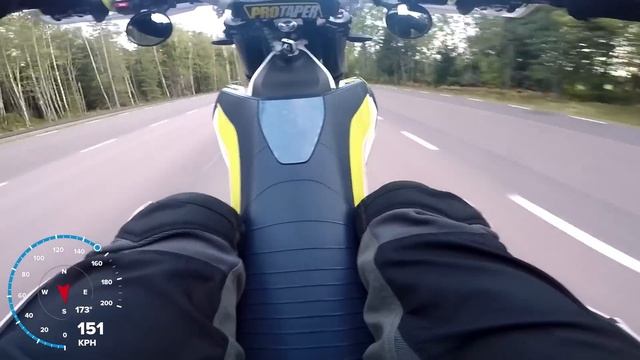 Husqvarna 701 6th gear wheelie / 170kmh смотреть онлайн