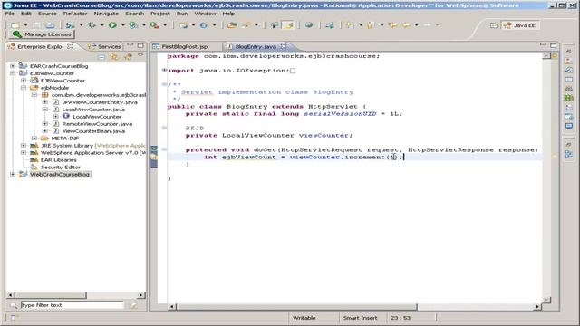 Crash course in Enterprise JavaBeans 3 - Part 8 Creating the servlet смотреть онлайн