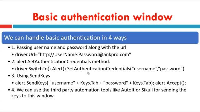 Selenium with C# 45 - How to handle basic authentication window in selenium webdriver explained