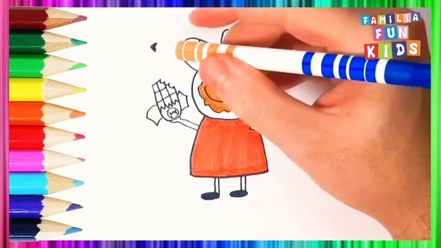 Dibuja y Colorea A Peppa Pig Comiendo Chocolate ?? Dibujos Para Niños смотреть онлайн