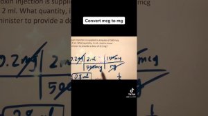 Convert from mcg to mg calculation for digoxin