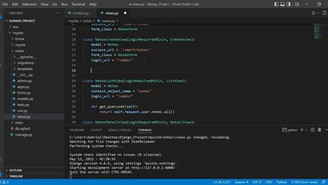[Part-41] Django 4 Note-Taking App Tutorial: Adding Login Required To All Pages