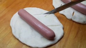 Жаренные сосиски в тесте☘Самый простой рецепт теста