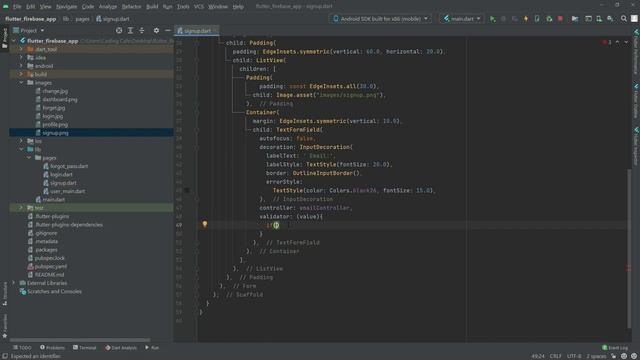 Flutter Firebase SignUp with Email and Password App Tutorial - Flutter 2.5 Null Safety Full Course