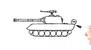 How to draw a Tank Easy ✏ Battle Tank drawing