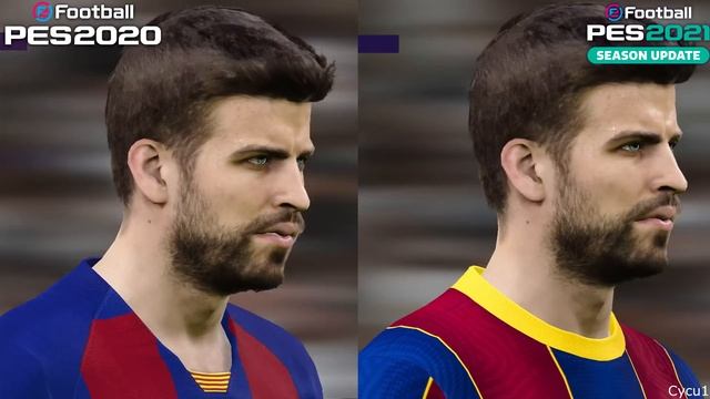 eFootball PES 2021 vs PES 2020 Players Model Comparison - PS4 Pro 4K Gameplay