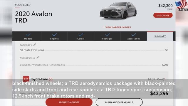 The 2020 Toyota Avalon TRD starts at $43,255 смотреть онлайн