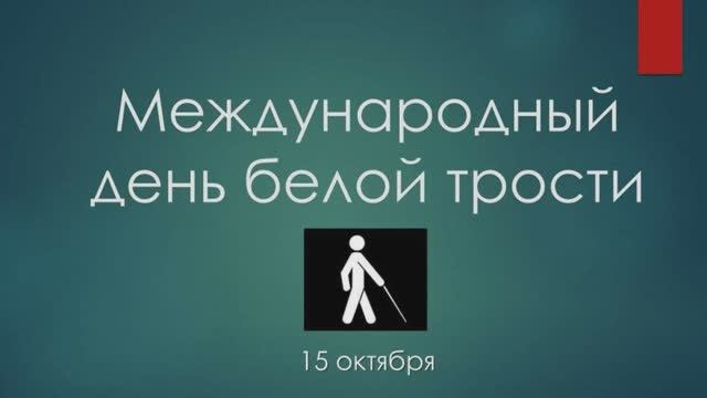 15 октября — Международный день Белой трости.