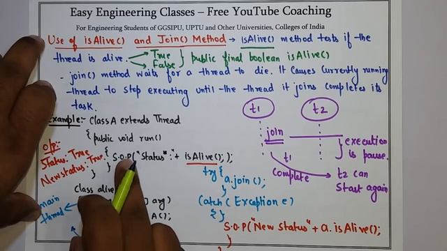 L72: isAlive(), Join() Method in Java Multithreading | Java Tutorial | Java Programming Lectures