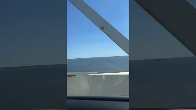 Going over the Chesapeake bay bridge in Maryland