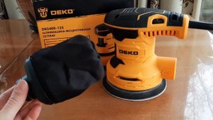 Распаковка — Эксцентриковая шлифовальная машина Deko DKG400-125