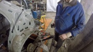 Daewoo Lanos удар в заднюю дверь и крыло.