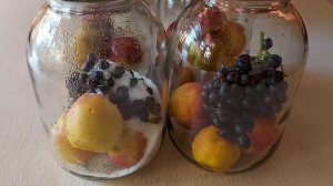 Компот из персиков и виноградный на зиму.Проверенный рецепт.Лёгкий и вкусный.Шафтоли кампот