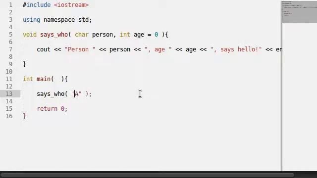 C++ 08 Functions with Default Arguments
